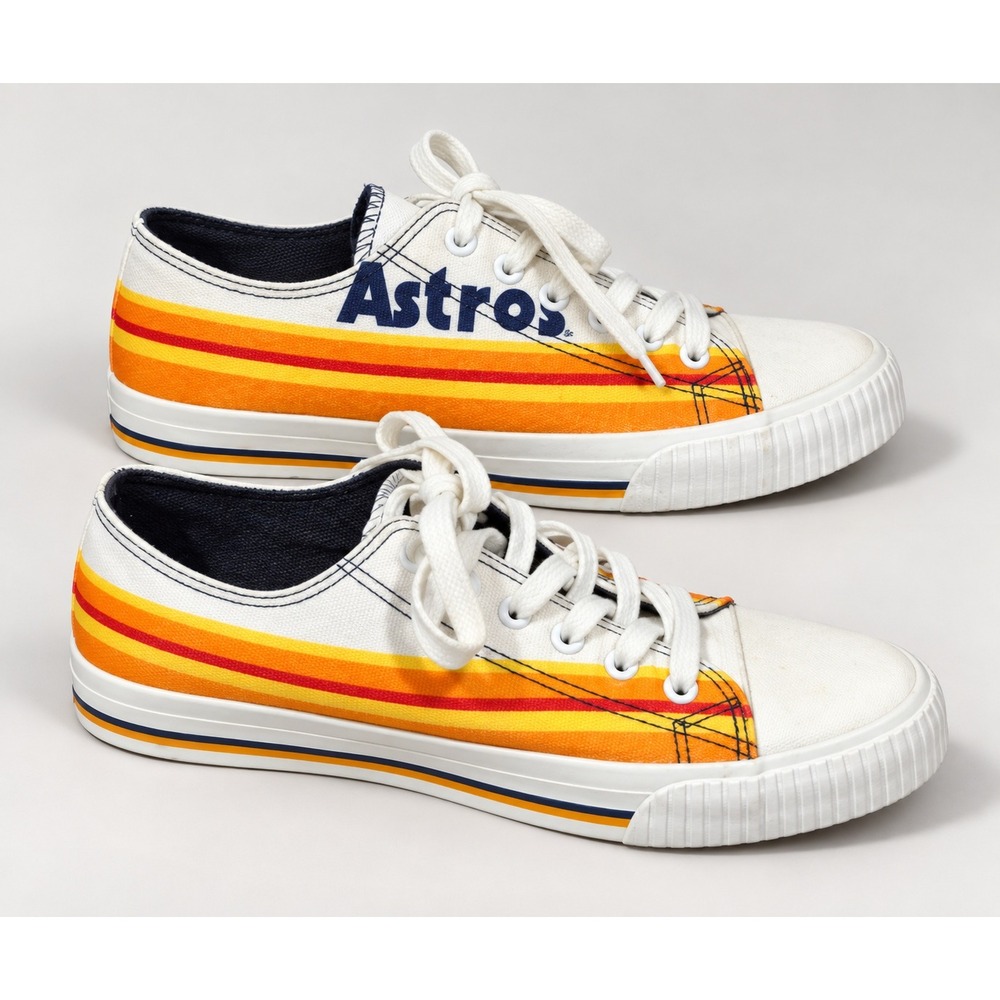 FOCO Houston Astros Women 9 Tequila Sunrise Rainbow Canvas Sneakers Low Top